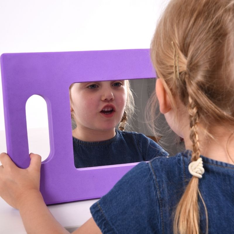 Grand miroir à main TickiT Montessori Jeux d'observation et de langage - Jilu