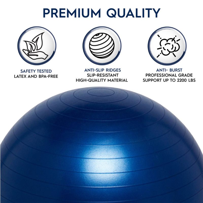 Ballon d'assise dynamique Swiss ball 65cm - Classe Flexible - Jilu