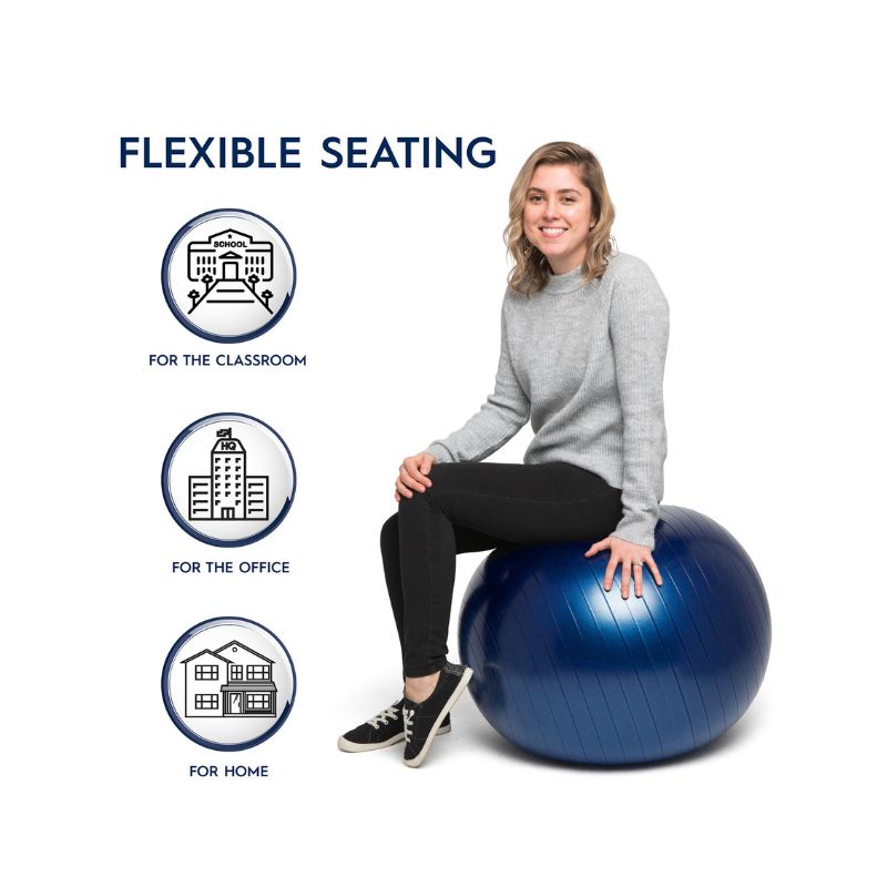 Ballon d'assise dynamique Swiss ball 65cm - Classe Flexible - Jilu