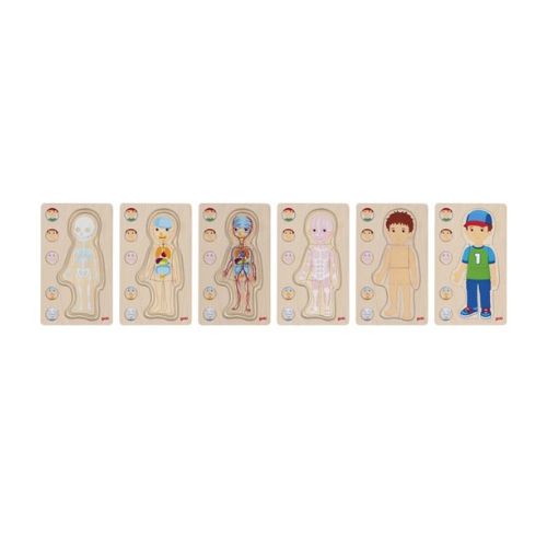 Puzzle à couches - le corps humain - Jeux et jouets en bois Montessori - Jilu