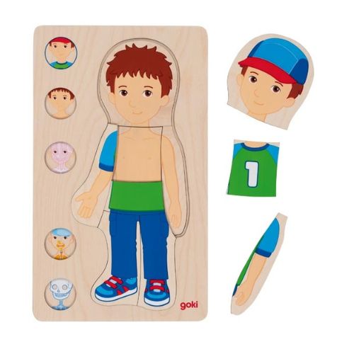Puzzle à couches - le corps humain - Jeux et jouets en bois Montessori - Jilu
