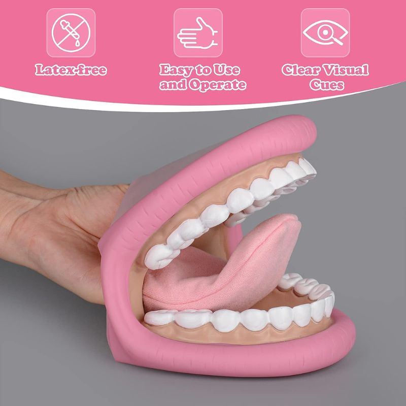 Marionnette à Main avec Langue pour Enfants, Marionnette à Bouche en Silicone à 28 Dents pour L'orthophonie, Mini Marionnette à Doigt Moteur Oral Marionnette à Main avec Langue pour Enfants, Marionnette à Bouche en Silicone à 28 Dents pour L'orthophonie, Mini Marionnette à Doigt Moteur Oral