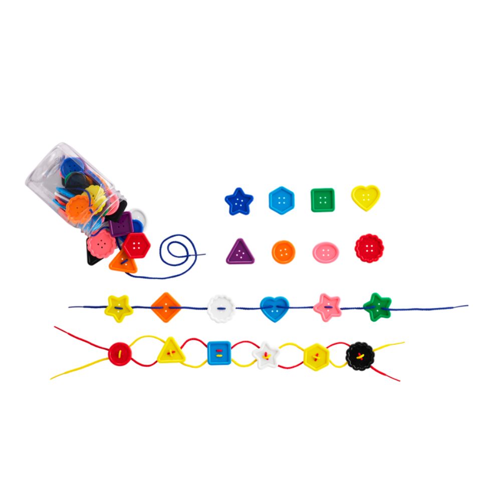 Boutons géants colorés à lacer Motricité fine et Coordination - EDX - Jilu