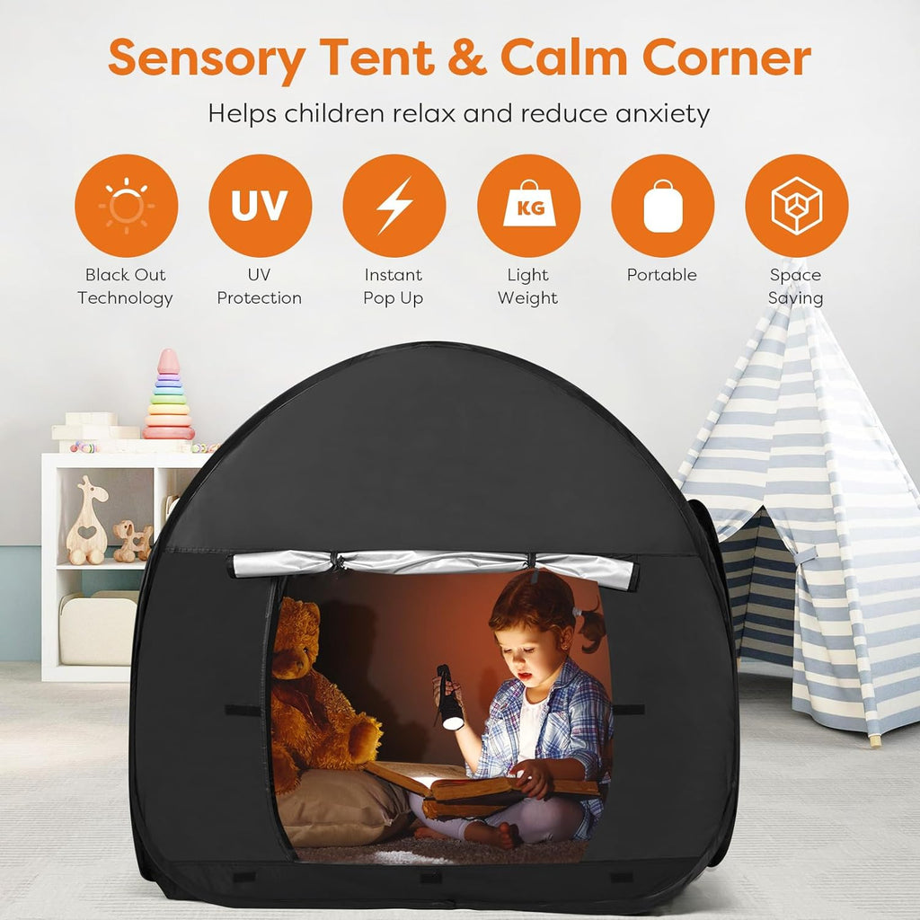 Tente pop-up sensorielle noire 120cm - Snoezelen Autisme TSA - Jilu