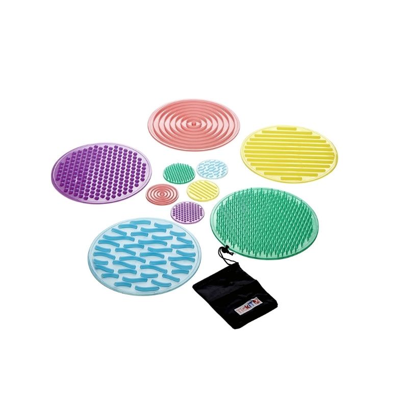 Parcours de motricité tactile - 10 disques circulaires texturé Tickit - Jilu