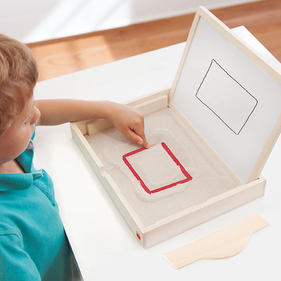 Tableau multi-sensoriel de pré-écriture Pédagogie Montessori Akros - Jilu