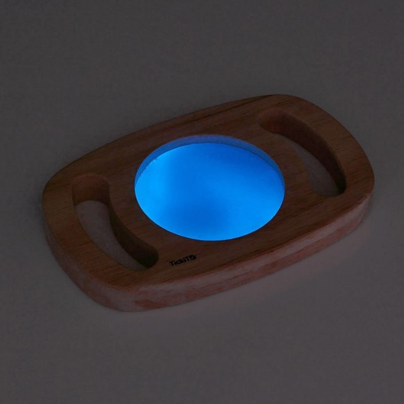 Panneau lumineux portatif en bois d'hévéa Bleu - Activité sensorielle  - Jilu