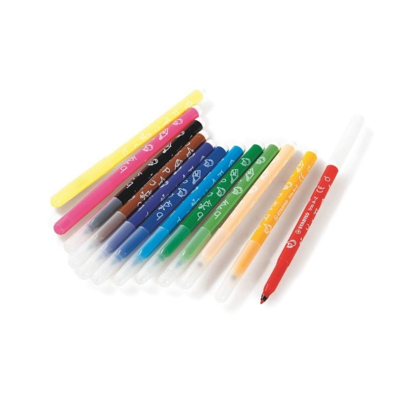 Feutres grip triangulaires Stabilo Trio A-Z - Fournitures scolaires