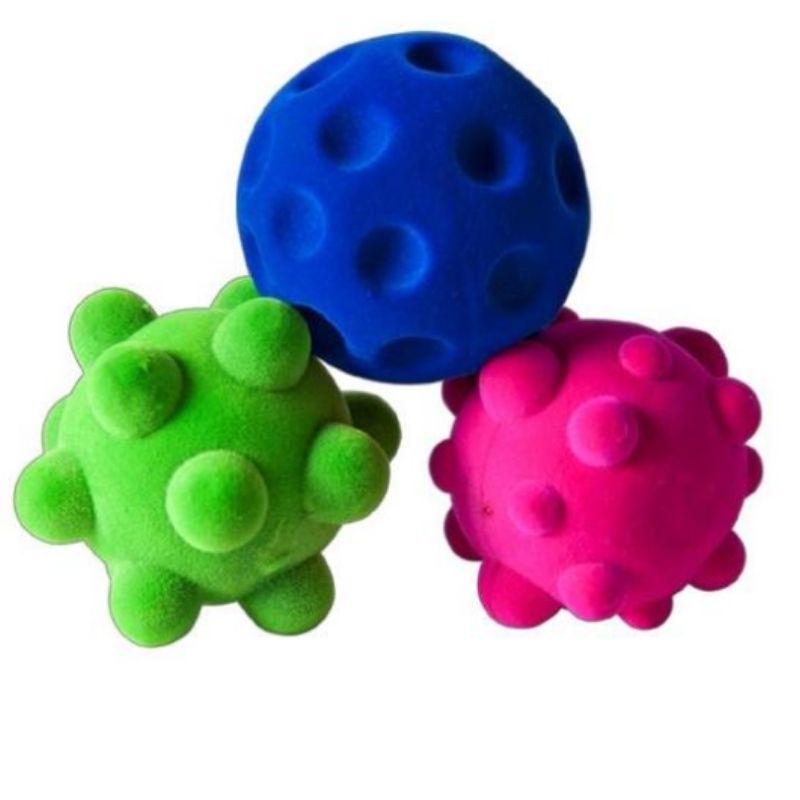 3 Balles sensorielles écologiques velours Rubbabu - Jilu