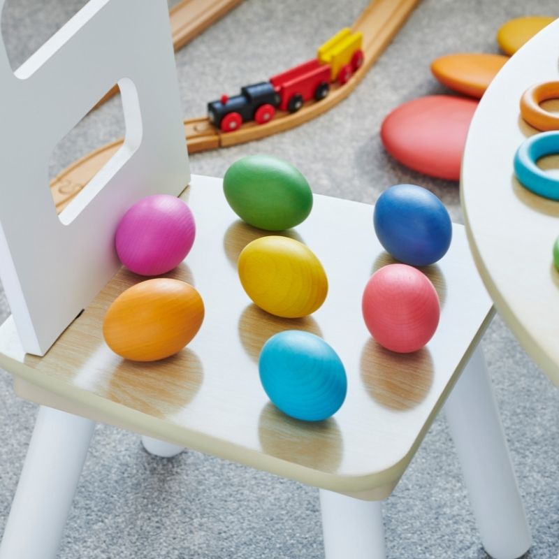 Coquetiers et Oeufs en Bois Montessori TickiT - Motricité fine - Jilu