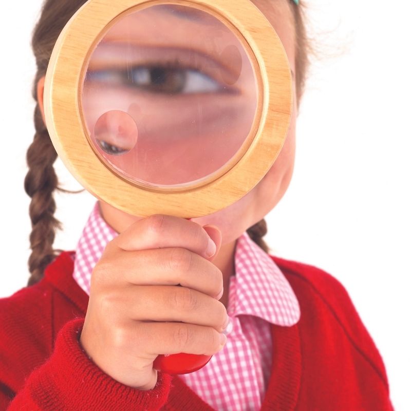 Loupe en bois effet grossissant pour observer la nature Montessori  - Jilu