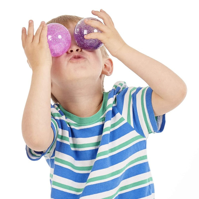Boules à paillettes sensorielles  - Jeux de motricité pour enfants