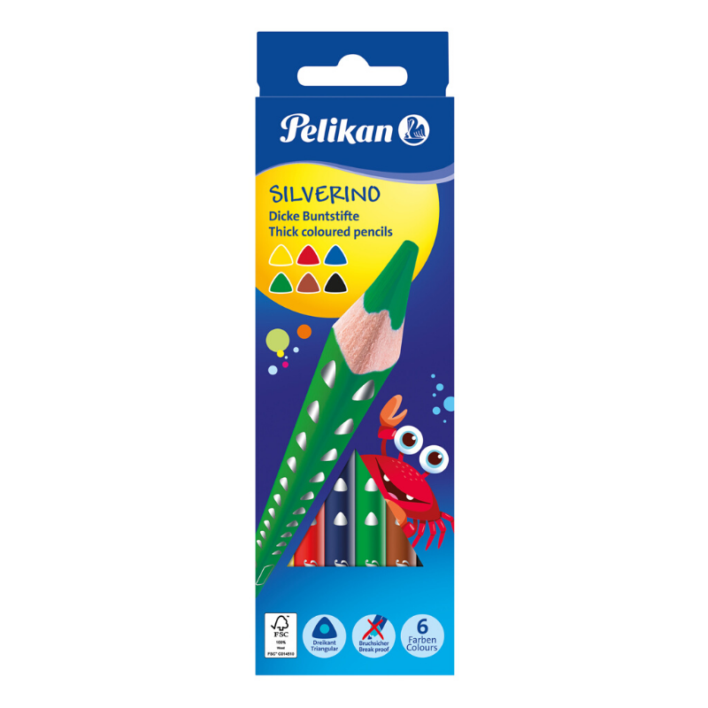 Crayons de couleur Pelikan - Fournitures scolaires ergonomiques - Jilu