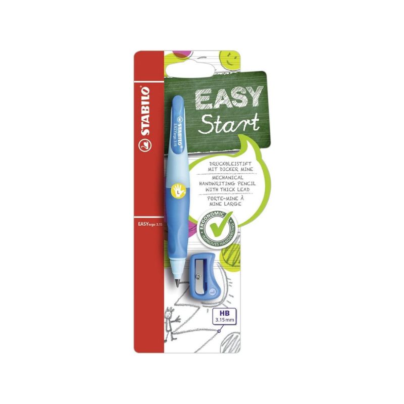 STABILO EASYergo 3.15 - Porte-mine ergonomique bleu + taille-crayon - Jilu